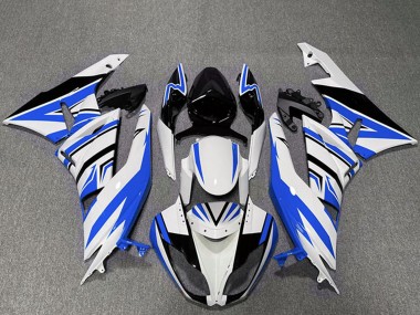 Wholesale 2009-2012 Kawasaki ZX6R Motorcycle Fairings - White Blue Black Zag Canada