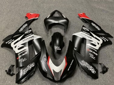 Wholesale 2007-2008 Kawasaki ZX6R Motorcycle Fairings - Custom Matte Black White Red Canada