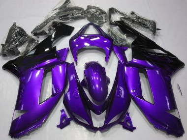 Wholesale 2007-2008 Kawasaki ZX6R Motorcycle Fairings - Glossy Purple Black Canada