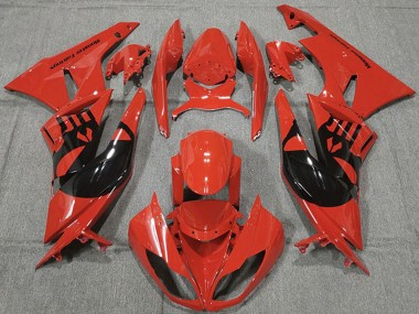Wholesale 2009-2012 Kawasaki ZX6R Motorcycle Fairings - Red Glossy Black Punisher Canada