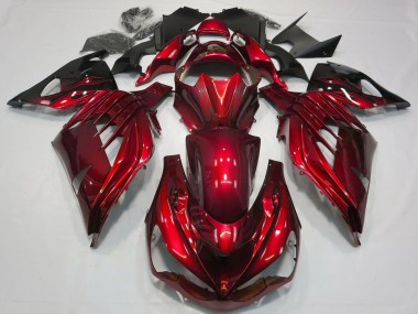 Wholesale 2012-2024 Kawasaki ZX14R ZZR1400 Motorcycle Fairing - Red Glossy Black Canada