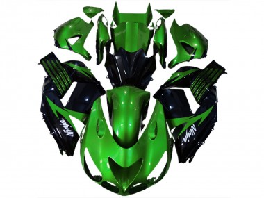 Wholesale 2006-2011 Kawasaki ZX14R Motorcycle Fairing - Green Glossy Black White Ninja Canada