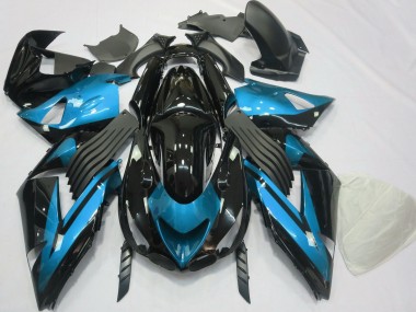 Wholesale 2006-2011 Kawasaki ZX14R Motorcycle Fairings - Light Blue Glossy Black Canada