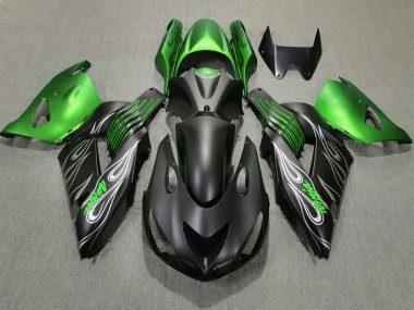 Wholesale 2006-2011 Kawasaki ZX14R Motorcycle Fairings - Green Matte Black Canada