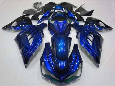 Wholesale 2012-2024 Kawasaki ZX14R ZZR1400 Motorcycle Fairings - Blue Glossy Black Canada
