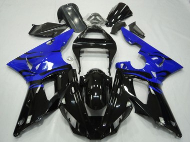 Wholesale 2000-2001 Yamaha R1 Motorcycle Fairings - Blue Glossy Black Flame Canada