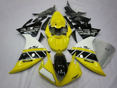 Wholesale 2012-2014 Yamaha R1 Motorcycle Fairings - White Yellow Glossy Black Canada