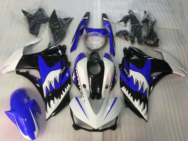 Wholesale 2015-2018 Yamaha R3 Motorcycle Fairings - White Blue Glossy Black Shark Canada