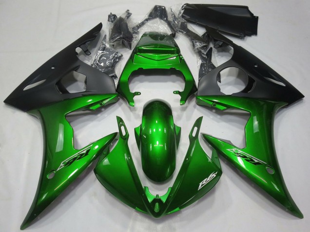 2005 Yamaha R6 Motorcycle Fairings - Dark Green Matte Black Canada