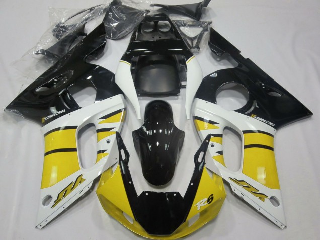 1998-2002 Yamaha R6 Motorcycle Fairings - Yellow White Glossy Black Canada