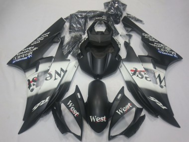 Wholesale 2006-2007 Yamaha R6 Motorcycle Fairings - Matte Black White West Michelin Canada