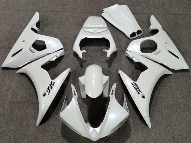 2005 Yamaha R6 Motorcycle Fairings - Pearl White Canada