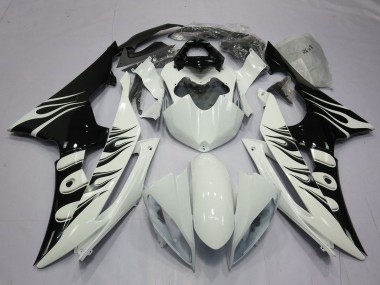 Wholesale 2008-2016 Yamaha R6 Motorcycle Fairings - White Glossy Black Flame Canada