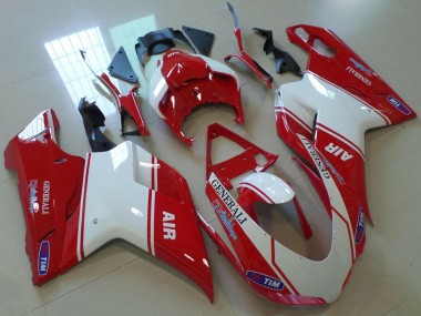 Wholesale 2007-2014 Ducati 848 1098 1198 Motorcycle Fairings - Red White Air Generali Tim Canada