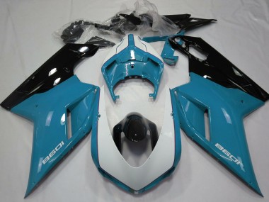 Wholesale 2007-2014 Ducati 1098 Motorcycle Fairings - Blue White Glossy Black Canada