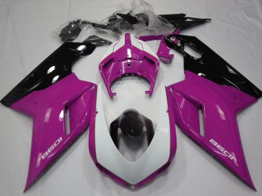 Wholesale 2007-2014 Ducati 1098 Motorcycle Fairings - Pink White Glossy Black Canada