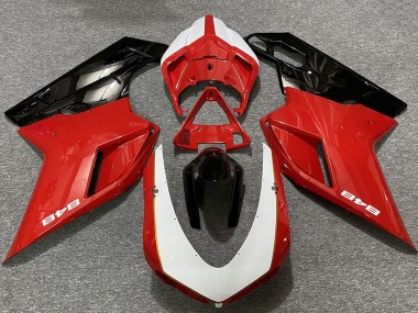Wholesale 2007-2014 Ducati 848 Motorcycle Fairings - White Red Glossy Black Canada