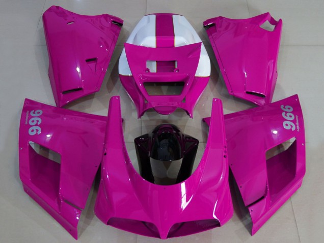 1993-2005 Ducati 996 Motorcycle Fairings - Glossy Pink White Black Canada
