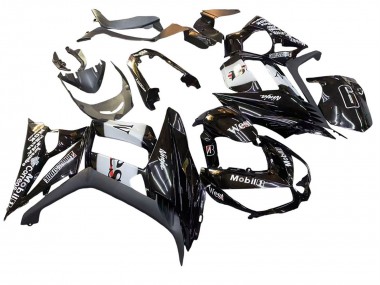 Wholesale 2010-2016 Kawasaki Z1000SX Motorcycle Fairings - Glossy Black Gold White Mobil West Canada