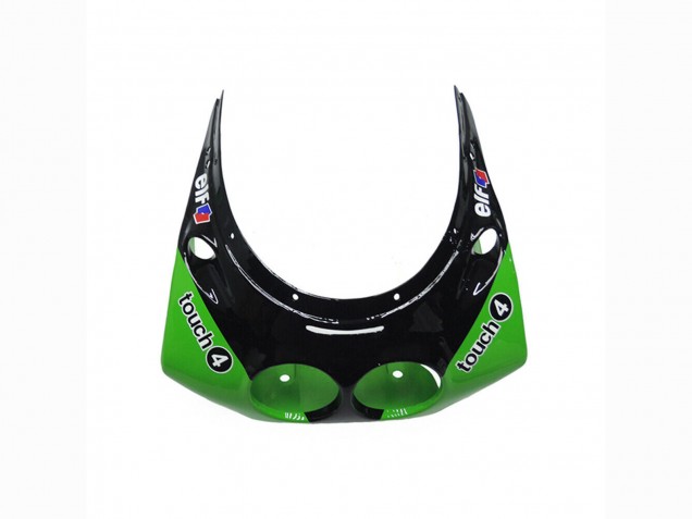 1989-1990 Kawasaki ZXR250 Motorcycle Fairings - Green Glossy Black Elf Touch4 Bridgestone Canada
