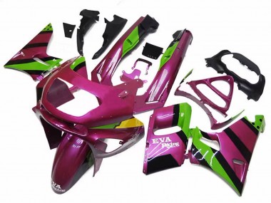 Wholesale 1998-2003 Kawasaki ZZR600 Motorcycle Fairings - Deep Pink Green EVA Racing Canada