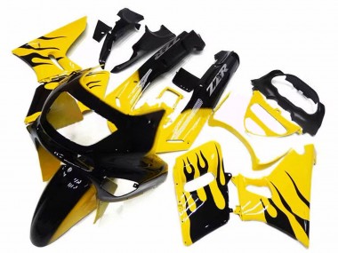 Wholesale 1993-2007 Kawasaki ZZR400 Motorcycle Fairings - Yellow Black Flame Canada