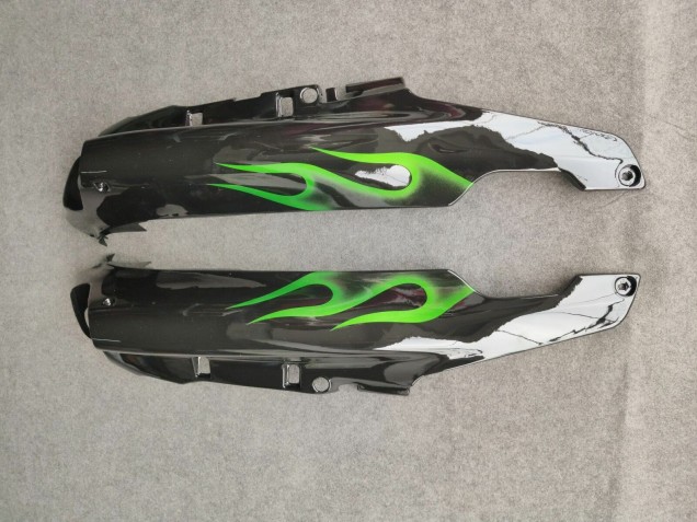 1993-2003 Kawasaki ZZR1100 Motorcycle Fairings - Glossy Black Green Flame Canada