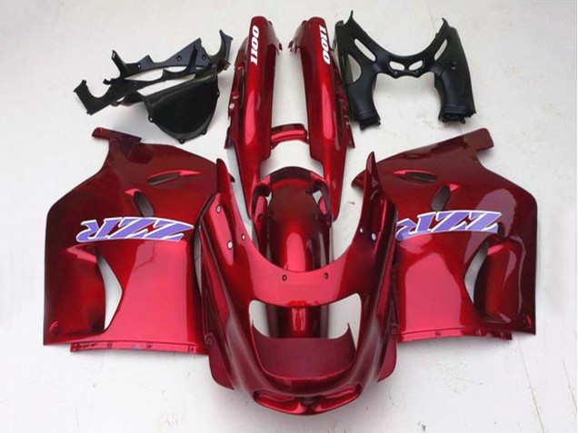 1993-2003 Kawasaki ZZR1100 Motorcycle Fairings - Glossy Red Canada