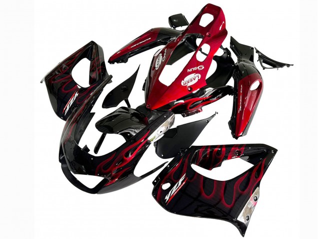 1997-2007 Yamaha YZF 1000R Thunderace Motorcycle Fairing Kits - Black with Red Flame Canada