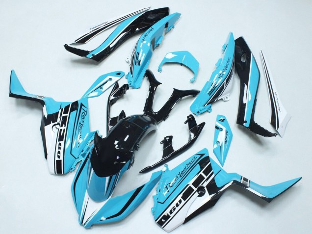 2017-2021 Yamaha XMAX300 Motorcycle Fairings - Sky Blue Glossy Black Canada