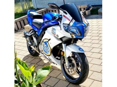 Wholesale 2003-2013 Suzuki SV650 Motorcycle Fairings - White Blue Lucky Strike Motul Canada