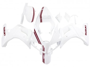 Wholesale 2003-2013 Suzuki SV650 Motorcycle Fairings - White with Dark Red Lines Canada