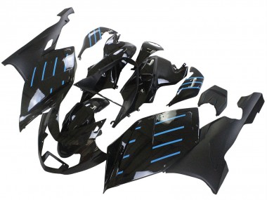 Wholesale 2005-2010 BMW K1200S Motorcycle Fairings - Glossy Black Matte Black Blue Lines Canada
