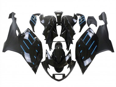 Wholesale 2005-2010 BMW K1200S Motorcycle Fairings - Glossy Black Matte Black Blue Lines Canada