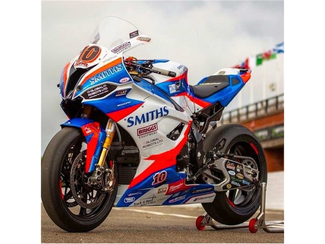 2019-2022 BMW S1000RR Motorcycle Fairings - White Blue Red Smiths Canada