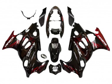 Wholesale 2004-2006 Suzuki GSX600F/GSX750F Motorcycle Fairings - Glossy Black Red Flame Canada