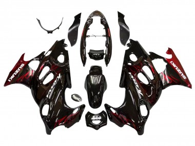 Wholesale 2004-2006 Suzuki GSX600F/GSX750F Motorcycle Fairings - Glossy Black Red Flame Canada