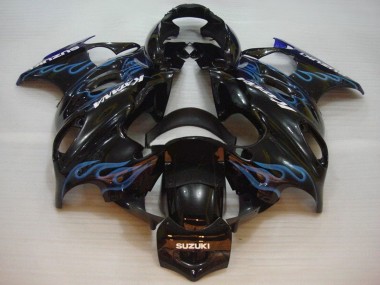Wholesale 2004-2006 Suzuki GSX600F/GSX750F Motorcycle Fairings - Glossy Black Blue Flame Canada