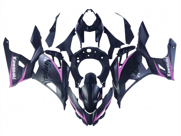2018-2024 Kawasaki Ninja 400 Motorcycle Fairings - Matte Black Pink Canada