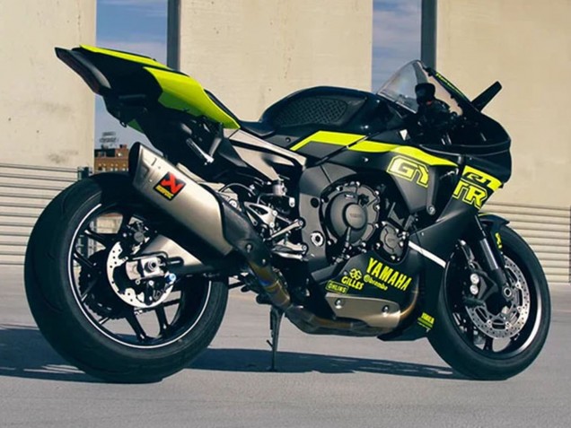 2020-2025 Yamaha YZF 1000 R1 Motorcycle Fairings - Glossy Black Fluorescent Yellow Canada