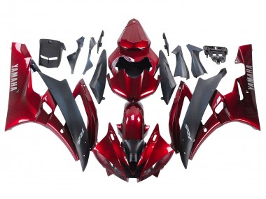 Wholesale 2006-2007 Yamaha YZF 600 R6 Motorcycle Fairing - Red Matte Black Canada