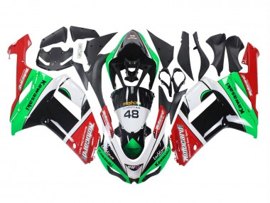 Wholesale 2007-2008 Kawasaki ZX6R Motorcycle Fairings - Green Red Canada