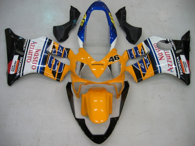 2004-2007 Honda CBR600 F4i Motorcycle Fairings - Yellow Blue White Black Nastro Azzurro Canada