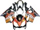 2004-2007 Honda CBR600 F4i Motorcycle Fairings - Matte Black Orange Rossi Canada