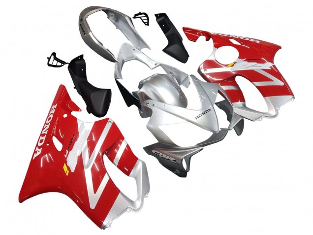 2004-2007 Honda CBR600 F4i Motorcycle Fairings - Silver Red Canada