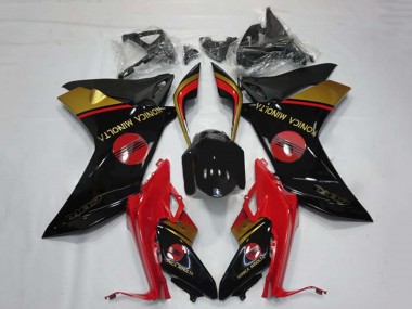 Wholesale 2011-2013 Honda CBR600F Motorcycle Fairings - Red Gold Glossy Black Konica Minolta Canada