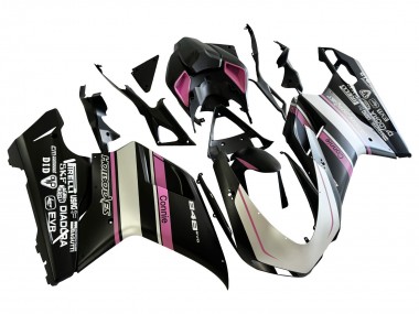 Wholesale 2007-2014 Ducati 848 Motorcycle Fairings - White Pink Glossy Black Connie Canada
