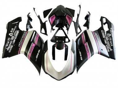 Wholesale 2007-2014 Ducati 848 Motorcycle Fairings - White Pink Glossy Black Connie Canada