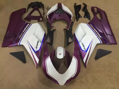 Wholesale 2007-2014 Ducati 848 Motorcycle Fairings - White Blue Purple Corse Canada