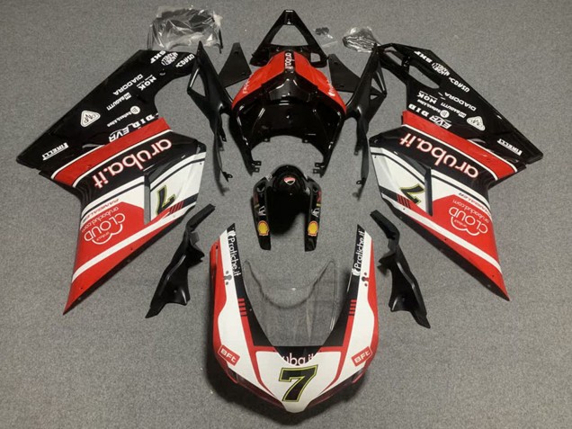 2007-2014 Ducati 848/1098/1198 Motorcycle Fairing Kits - White Red Glossy Black Canada